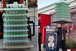 Έσπασε ρεκόρ Γκίνες ο Αριστοτέλης Βαλαωρίτης-Έβαλε στο κεφάλι του 511 ποτήρια