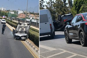 ΒΙΝΤΕΟ: Όχημα αναποδογυρίστηκε μετά από τροχαίο στη Λευκωσία