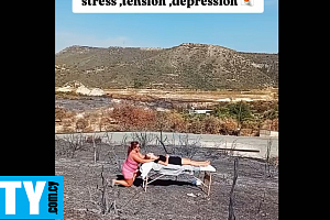 Μία μασέρ προωθεί τις υπηρεσίες της κάνοντας βίντεο από τα καμένα στην ορεινή Λεμεσό