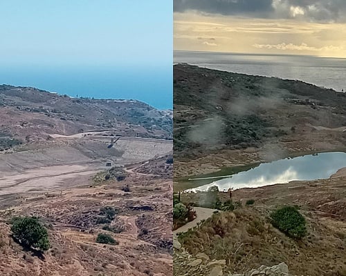 Πριν και μετά τον Byron: Η εικόνα στο Φράγμα Μαυροκόλυμπου μετά τις βροχές