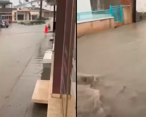 ΒΙΝΤΕΟ: Δρόμοι στην Αθηένου μετατράπηκαν σε ποτάμια μετά τις βροχές