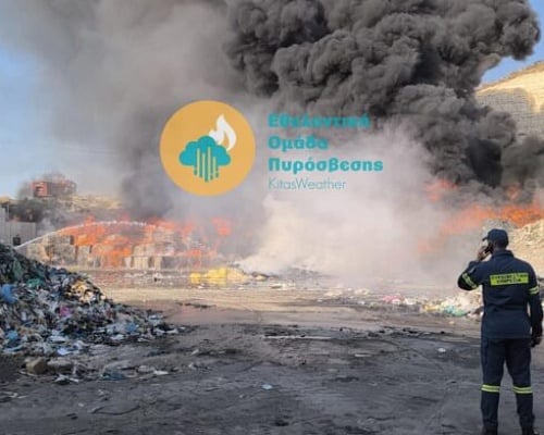 ΒΙΝΤΕΟ: Καίγονται ανακυκλώσιμα υλικά στην περιοχή Μαρί, κινδυνεύει υποστατικό