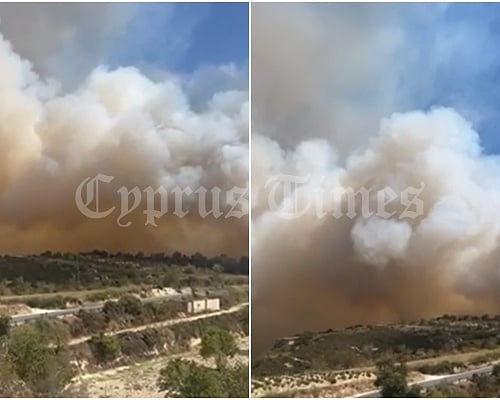ΒΙΝΤΕΟ: Μάχη με τις φλόγες στην Πάφο. Επιχειρούν εναέρια μέσα