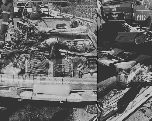 Θανατηφόρο Πάφου: Σοκάρουν οι ΕΙΚΟΝΕΣ του διπλοκάμπινου μετά τη σύγκρουση με οδοστρωτήρα
