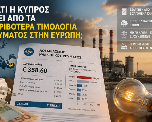 Γιατί η Κύπρος έχει από τα ακριβότερα τιμολόγια ρεύματος στην Ευρώπη;