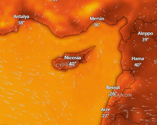 «Καζάνι» η Κύπρος – Δείτε live τις θερμοκρασίες εν μέσω προειδοποίησης