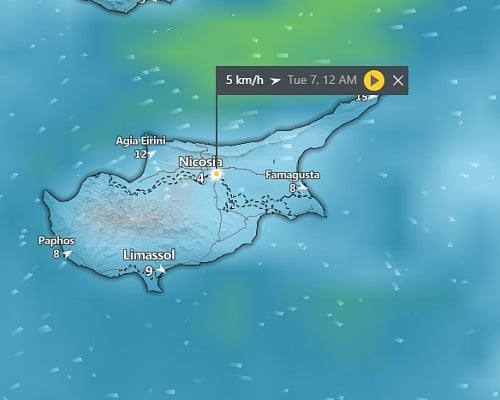Βροχές, καταιγίδες, χαλάζι και πολύ ισχυρούς ανέμους, φέρνει στην Κύπρο η «Barbara»